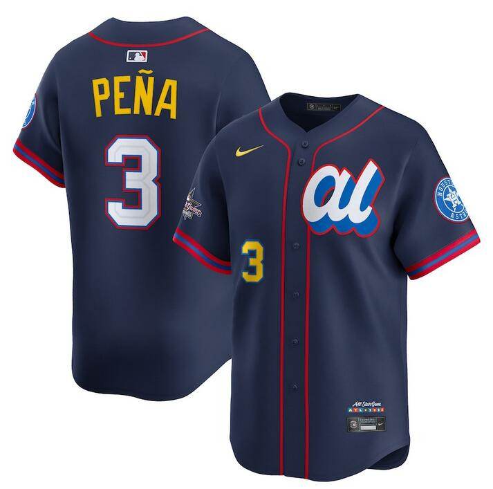 Men's American League #3 Jeremy Peña Navy 2025 All-Star Edition Limited Stitched Baseball Jersey